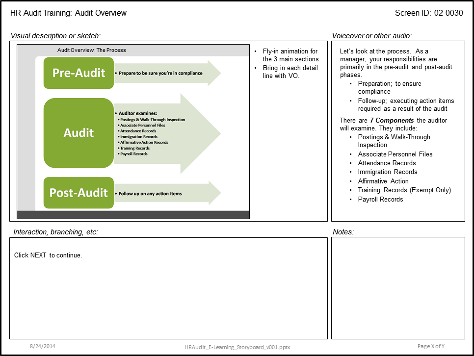 Visual Storyboard Template